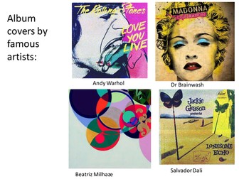 Album cover design exploring colour through pop art and op art