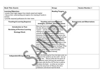 'Cosmic' Frank Cottrell Boyce Guided Reading Planning