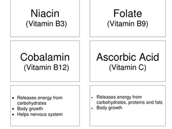 AQA Food Preparation and Nutrition - Micronutrients - Water Soluble Vitamins  