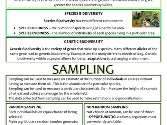 Biology AS Level OCR Revision Notes - Biodiversity