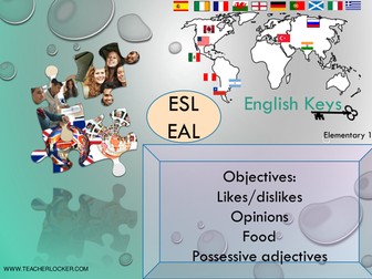 ESL/EAL lesson starter about food, like and opinion Unit1 Lesson3 Freebie