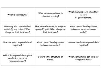 AQA C2 Question Cards and Answers