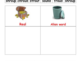 Phonics worksheet for ou phoneme