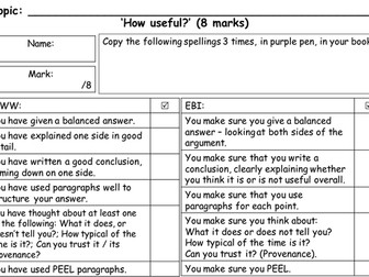 AQA History (8145) New Specification (9-1): GCSE Marking Grids for NEW AQA GCSE Questions. 