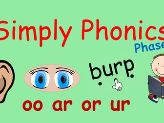 Phase 3 Phonics - Powerpoint with oo, ar, or and ur and Tricky Words Revision and Blending