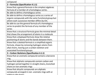 OCR A, AS ChemistrySelf assessment (NEW)
