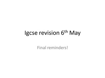 Cambridge igcse walking mock