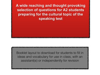 A2 French Speaking Test Cultural Topic Les Choristes