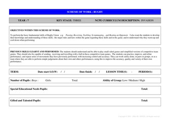 PE Rugby Scheme of work 