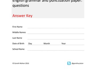 KS2 - SPAG - Grammar and Punctuation Practice Test