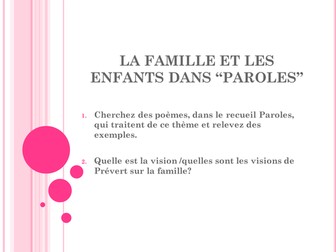 A2 French 3 Presentations on the poetry of Jacques Prévert