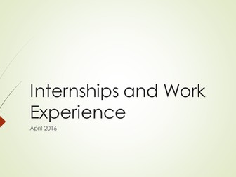 Work Experience and Internships 2016 for Year 12 students