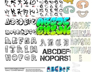 Street art typography activity including extension and stretch tasks- ideal for cover