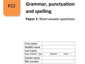 Year 6 SPAG test - 2016