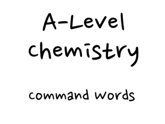 AQA A-Level Chemistry Command Words New 2015 Spec