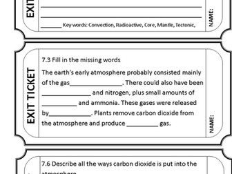 Chemistry 1 exit tickets aqa