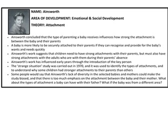 Child Development Theory Revision Cards - Early Years Educator Unit 1