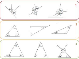 Differentiated Starter - Angles in triangles and around a point 