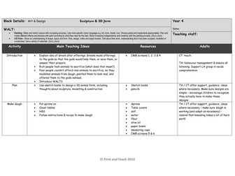 KS2 - Ancient Greece - lesson plan - Art & Design - Sculpture / Sacrifice