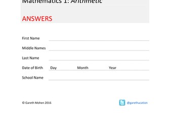 KS1 New 2016 SATS-Style Mathematics 1 - Arithmetic test (Year 2)