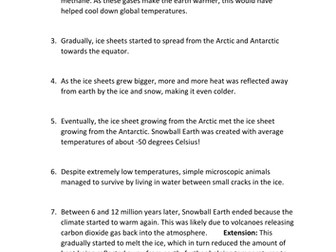 Lesson 8 - Snowball Earth and ice ages (As cold as ice)