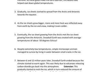 Lesson 8 - Snowball Earth and ice ages (As cold as ice)