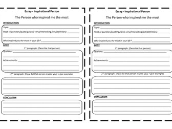 Inspirational Person Essay Writing Primary- Worksheet
