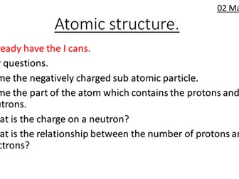 Edexcel Atomic structure New spec CC3a