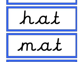 CVC Flashcards cursive font