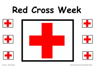 Red Cross Week Poster and Information Text and Symbol Supported 