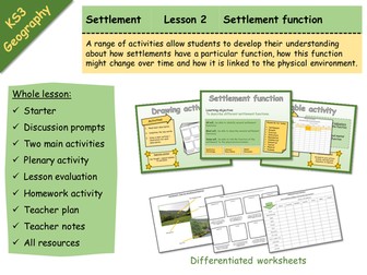 KS3 Geography - Settlement - 2 - Settlement function