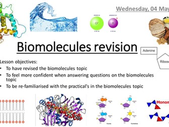 AQA AS Biology (new spec) Bio molecules revision circus