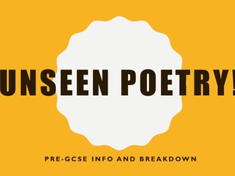 English Literature AQA 1-9 GCSE Unseen Poetry Powerpoint