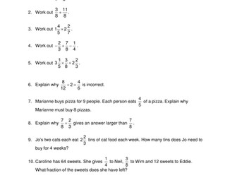 OCR Maths: Foundation GCSE - Check In Test 2.01 Fractions