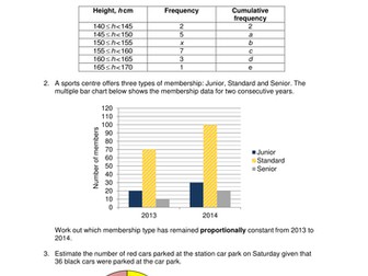 OCR Maths: Higher GCSE - Check In Test 12.02 Interpreting and representing data