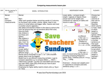 Comparing Measurements KS1 Worksheets, Lesson Plans and PowerPoint