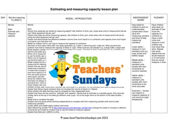 Measuring Capacity  KS1 Worksheets and Lesson Plans (2 Lessons)