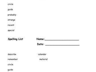 Spelling Activity Pack Examples