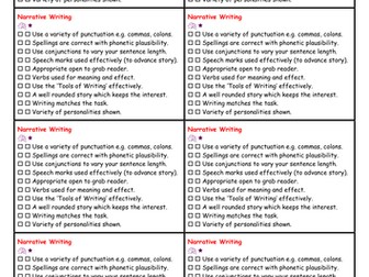 Writing Checklist labels for kids