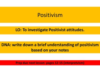 OCR Sociology Research Methods Positivism