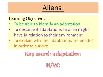 Alien Adaptations with built in progress checks