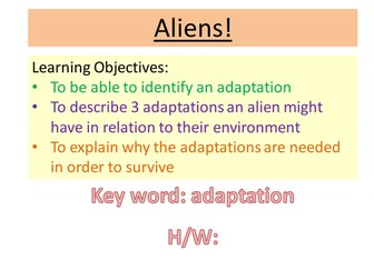 Alien Adaptations with built in progress checks