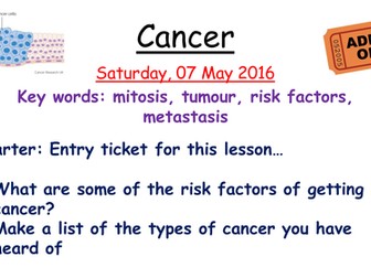 Cancer lesson for new AQA GCSE