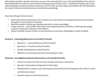 Edexcel AS Music instrumental works revision guide 2016