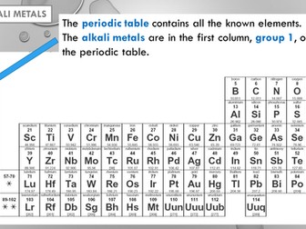 Reactions of the Alkali Metals PowerPoint Presentation