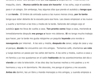 Mi Rutina Diaria My Daily Routine GCSE