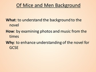 Of Mice and Men Revision - Context and Character