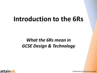 Introduction to the 6Rs