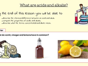 Acids and Alkalis Unit - 2 Whole lessons and Worksheets