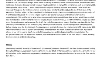 AS music AQA Haydn 104